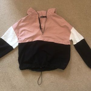 zara color blocked hoodie
